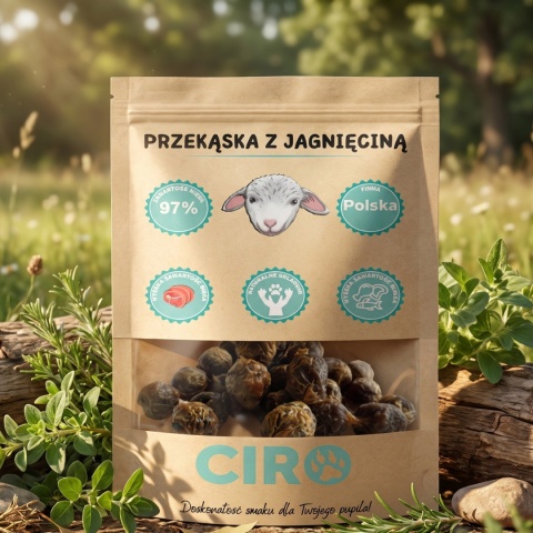 Smaczek treningowy dla psa 97% mięsa kuleczki z jagnięciną 100g
