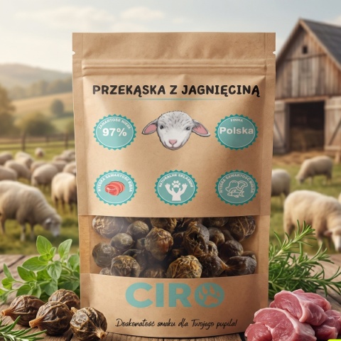 Smaczek treningowy dla psa 97% mięsa kuleczki z jagnięciną 100g