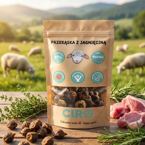 Smaczek treningowy dla psa 97% mięsa kuleczki z jagnięciną 100g