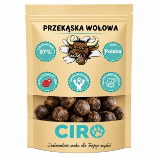 Smaczek treningowy dla psa 100% mięsa kuleczki z wołowiną 100g