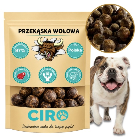 Smaczek treningowy dla psa 100% mięsa kuleczki z wołowiną 100g