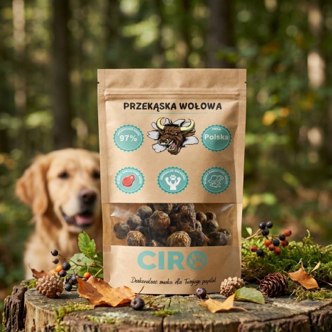 Smaczek treningowy dla psa 100% mięsa kuleczki z wołowiną 100g