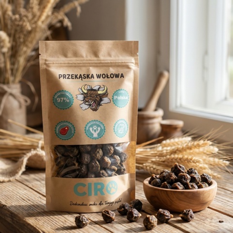 Smaczek treningowy dla psa 100% mięsa kuleczki z wołowiną 100g