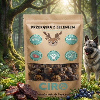 Smaczek treningowy dla psa 97% mięsa kuleczki z jeleniem 100g