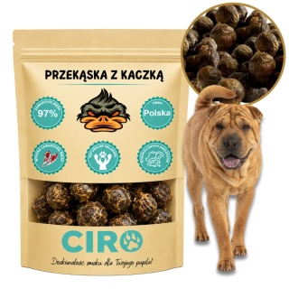 Smaczek treningowy dla psa 97% mięsa kuleczki z kaczką 100g
