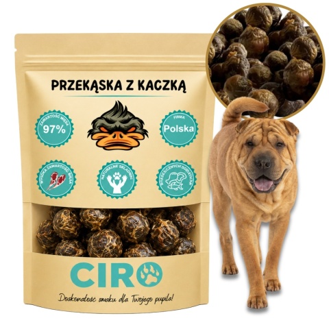 Smaczek treningowy dla psa 97% mięsa kuleczki z kaczką 100g
