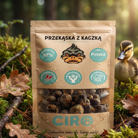 Smaczek treningowy dla psa 97% mięsa kuleczki z kaczką 100g