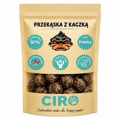 Smaczek treningowy dla psa 97% mięsa kuleczki z kaczką 100g