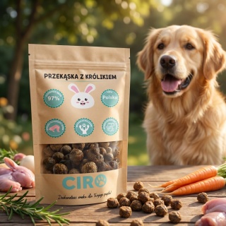 Smaczek treningowy dla psa 97% mięsa kuleczki z królikiem 100g