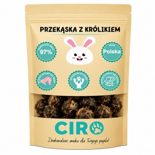 Smaczek treningowy dla psa 97% mięsa kuleczki z królikiem 100g
