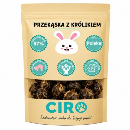 Smaczek treningowy dla psa 97% mięsa kuleczki z królikiem 100g