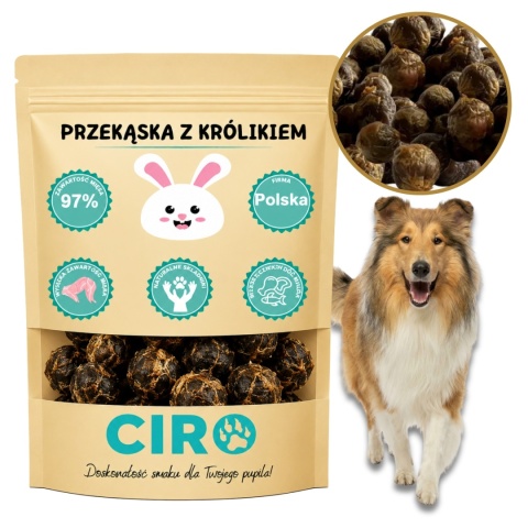 Smaczek treningowy dla psa 97% mięsa kuleczki z królikiem 100g